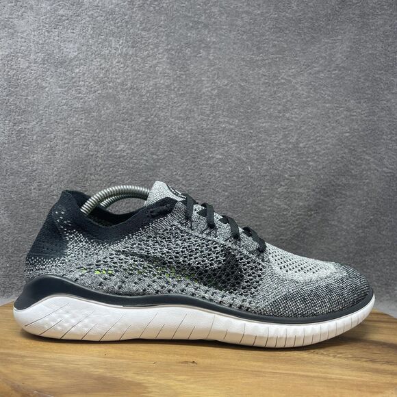 Nike Free RN Flyknit 942838-101 Men's Size 11 Running Shoes Black White Oreo - Picture 1 of 9